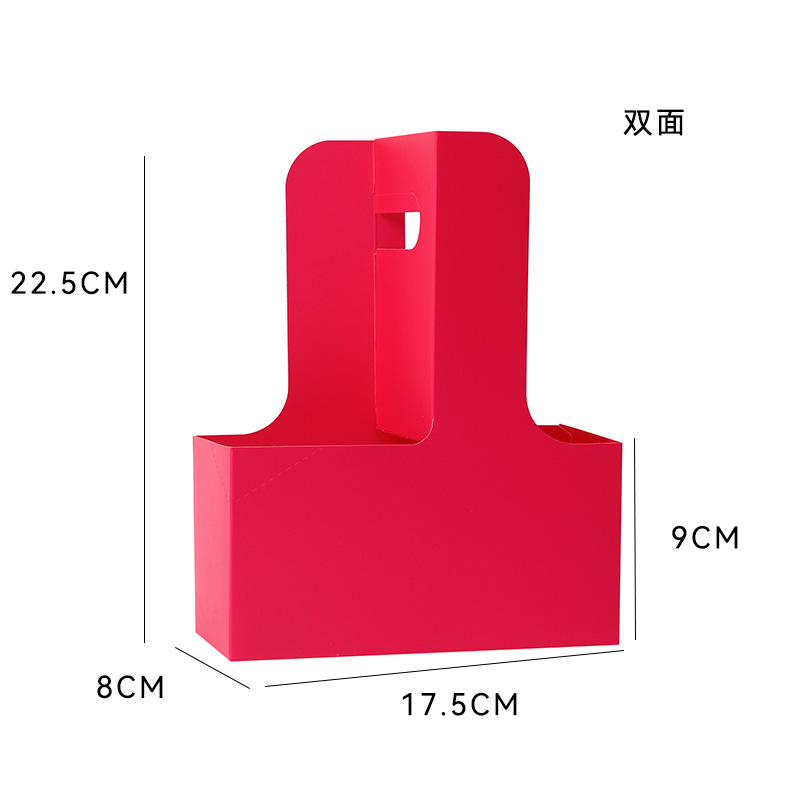 Caja de flores portátil de café Qisejin, papel kraft, bandeja para tazas, caja de regalo, caja de embalaje de ramo de flores