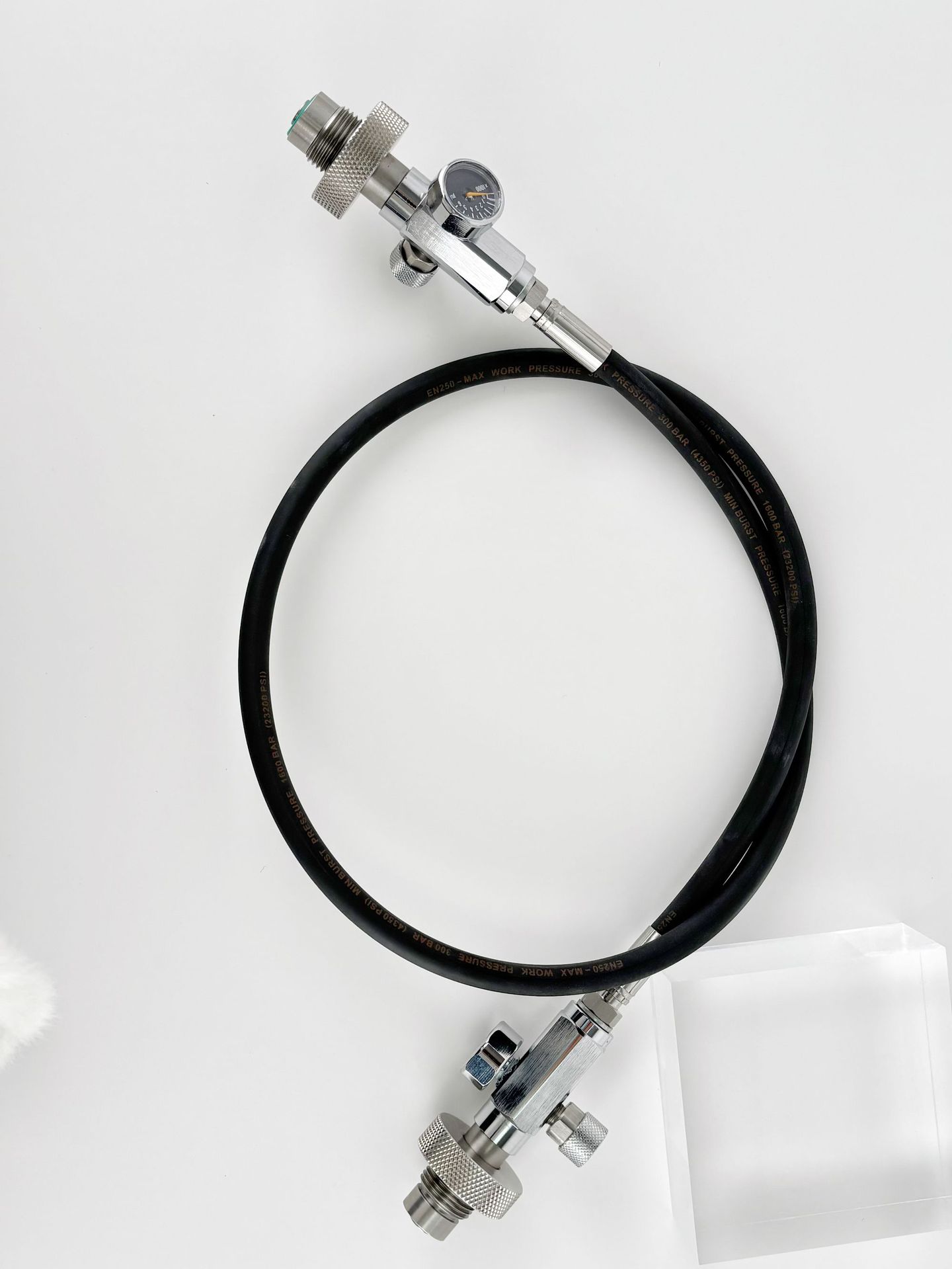 HOTDIVEDIN Botella de buceo de oxígeno Junta inflable G5/8 Botella de gas contra incendios Cabeza inflable Botella de gas grande a pequeña