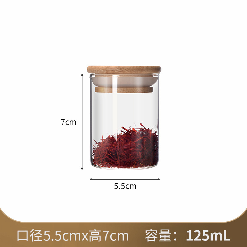 厂家直供玻璃密封罐厨房收纳罐茶叶罐木盖高硼硅玻璃罐密封储物罐|undefined