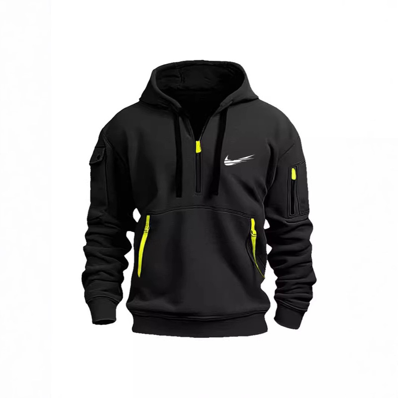 Foreign trade independent station Amazon eBay new autumn and winter men's sweater hoodie cross-border zipper multi-pocket coat