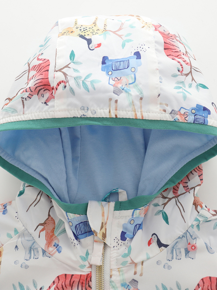 Malwee transfronterizo chaqueta de viento para niños otoño y invierno nuevo chico guapo camiseta con cremallera encapuchada chaqueta de invierno para niños