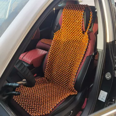 Summer Cool Breathable and Ventilated Single | Cool pad - orange-bead-hooded-single-seat-three-color-wooden-beads