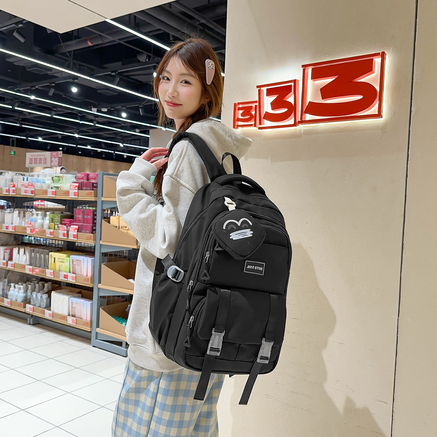 Bolsa de viaje japonesa coreana de gran capacidad JIAYISTAR JIAYISTAR campus de alto valor facial bolsa de escuela secundaria para mujeres