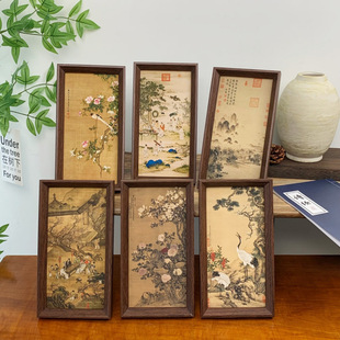 新中式古风国画山水画相框摆台 复刻艺术桌面摆件简约相框挂画-阿里巴巴