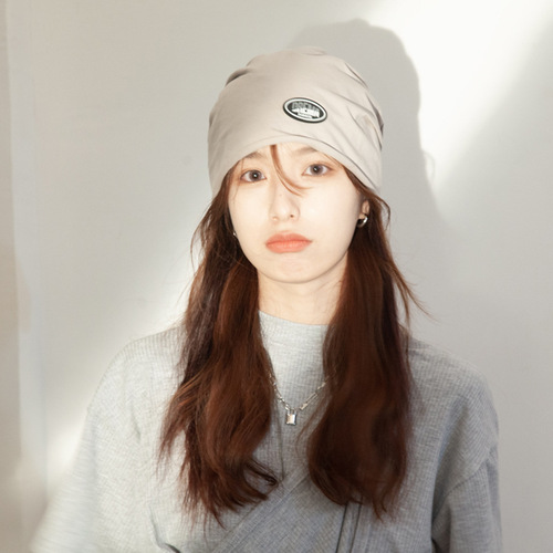 Hats for Women and Men Spring Summer Season Versatile Black Thin Lettered Cap Hat Fashion Knitted Beanie Retro Bump Headband Scarf Hat
