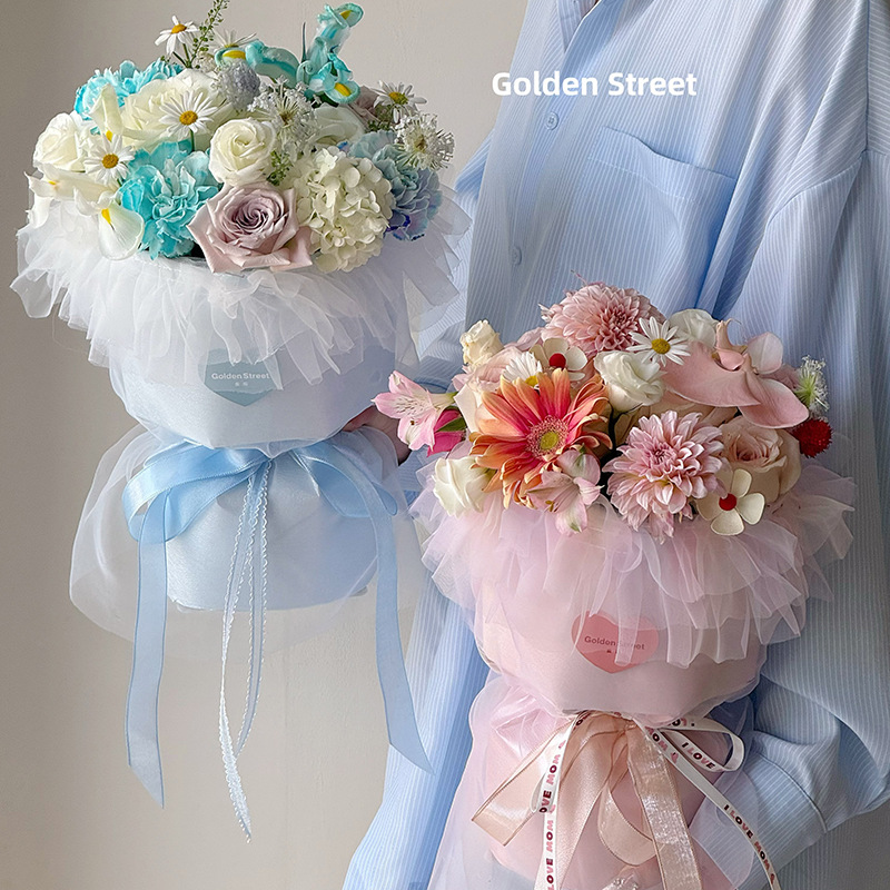 520 nuevo producto falda de pastel falda tutú hilo de dobladillo papel de embalaje de flores ramo de papel de embalaje hilo de flores papel de bricolaje