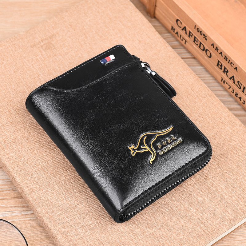 Saqi canguro SAQIDAISHU nuevo pu bolso corto bolso de moda retro bolso de mano viaje bolsa de cremallera casual