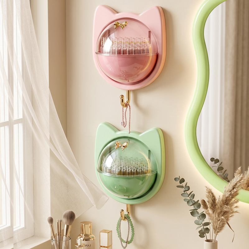 Wall-mounted household disposable storage box, transparent, for sorting other disposable items, neat storage for bathroom countertops Wall-mounted household disposable storage box, transparent, for sorting other disposable items, neat storage for bathroom countertops