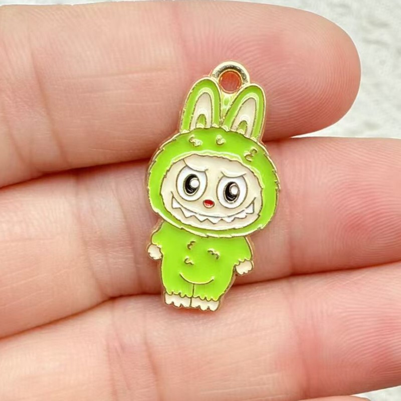 漫画ラブブ合金ペンダントアニメ合金オイルドリップジュエリーアクセサリー DIY イヤリングブレスレットキーホルダーペンダント|undefined