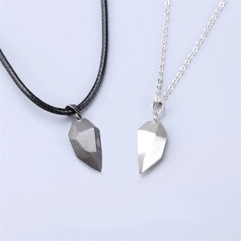 Amor transfronterizo imán pareja color coincidencia collar simple creativo deseando piedra desamor costura colgante hombres y mujeres clavícula cadena
