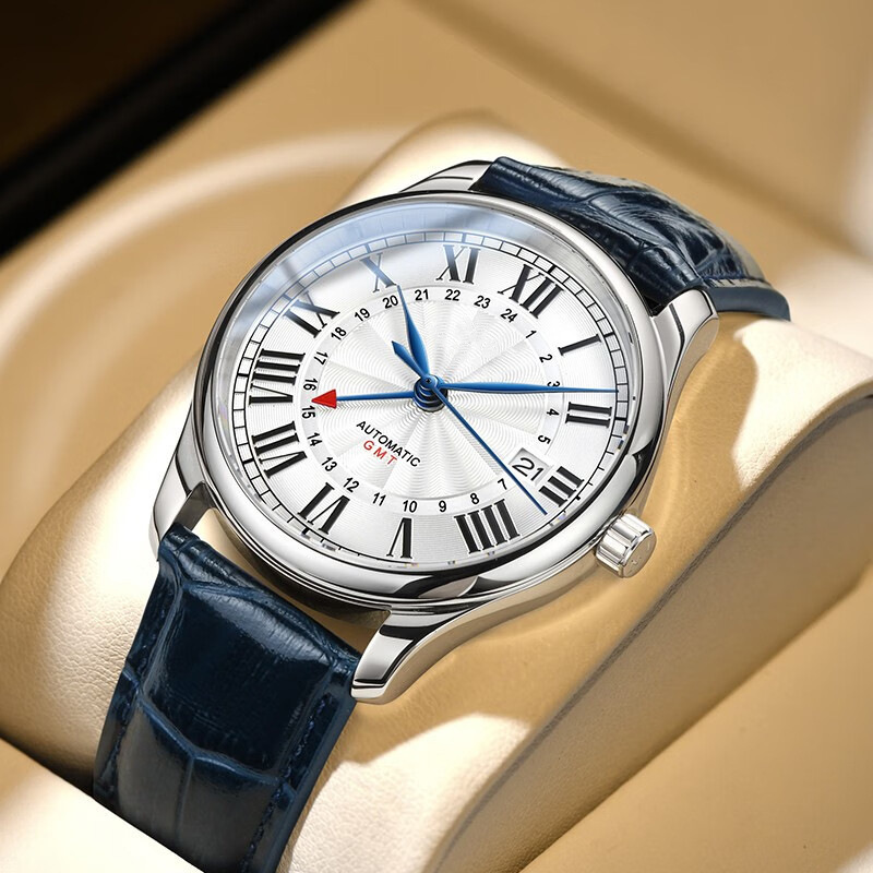 Oem Watch Design and Customization Gmt Dual Time Zone Pilot Logo Automatic Mechanical Business Men's Watch Odm Processing