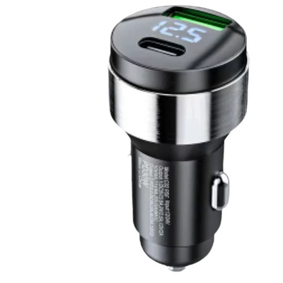 Metal Digital Display Car Charger PD30W Aluminum Alloy Multifunctional 66W Super Fast Charging Car Phone Charger
