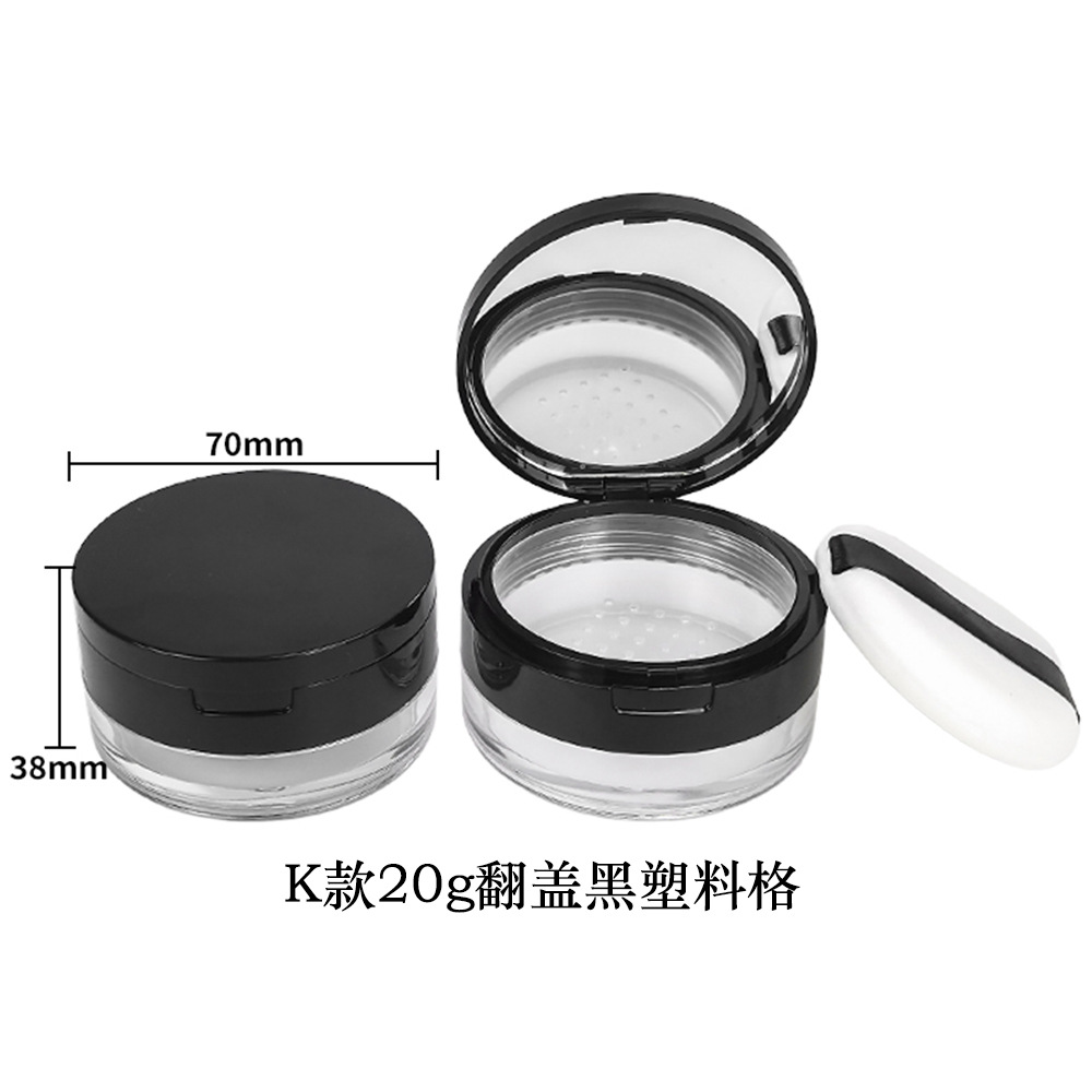 Materiales de embalaje para polvos sueltos en stock: caja dispensadora de polvo suelto ultrafina con tapa abatible y malla elástica grande, para 8g, 15g, 20g.