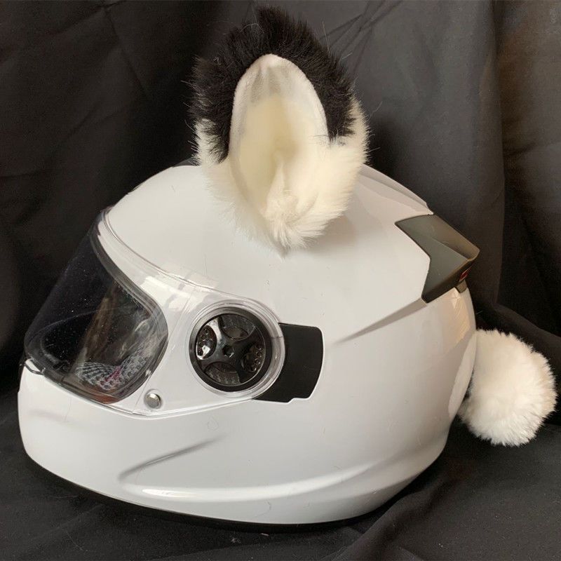 Ears Ski Helmet Detachable — Motuoche Auto Parts and Accessories - white-black-tip-cat-ears-pair-tail