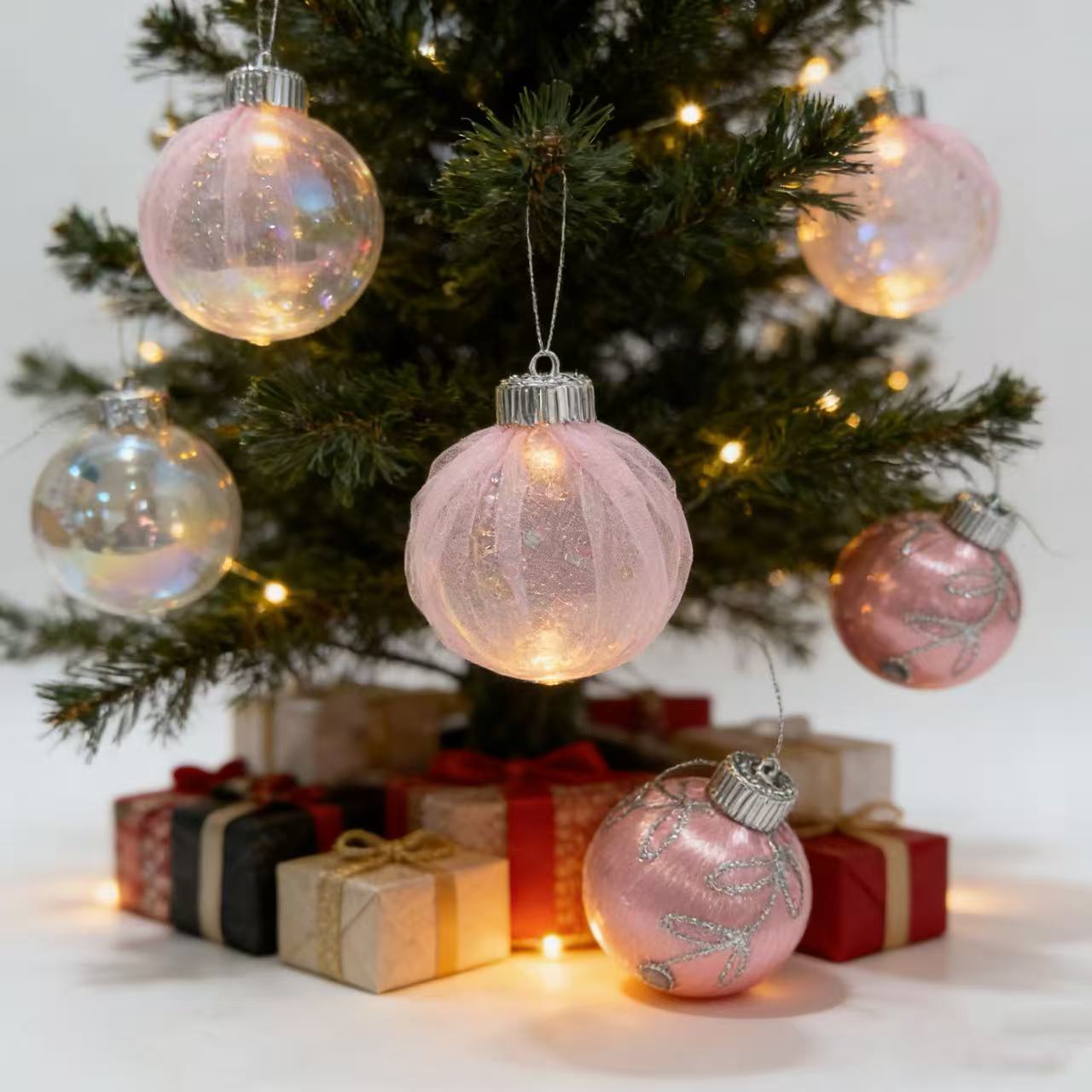 Nuevos bolas de Navidad transfronterizas 8cm / 9pcs decoraciones de árbol de Navidad colgante decoración de Navidad diseño de escena image 3