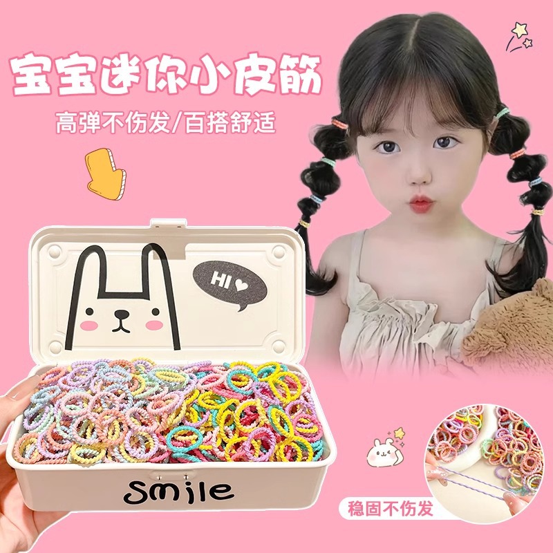 Baby pulgar anillo de pelo no daña cabello pequeño para niños correa de correa de color para niñas para el cabello de bebé cuerdas para el cabello adornamientos