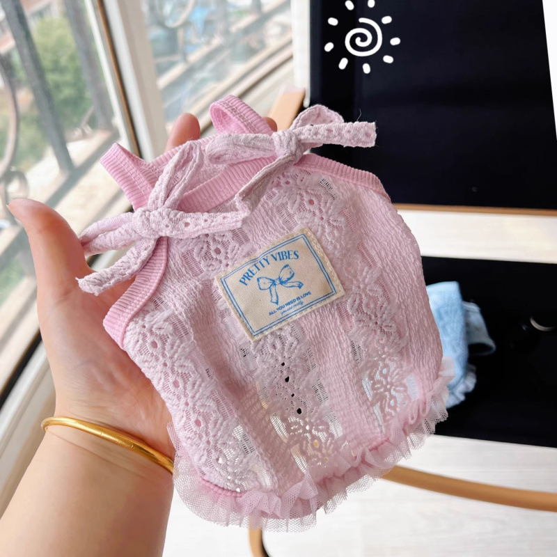 Perro mascota ropa de perro verano estilo fino transpirable maltés cabestrillo chaleco hueco peluche bichón cachorro pequeño