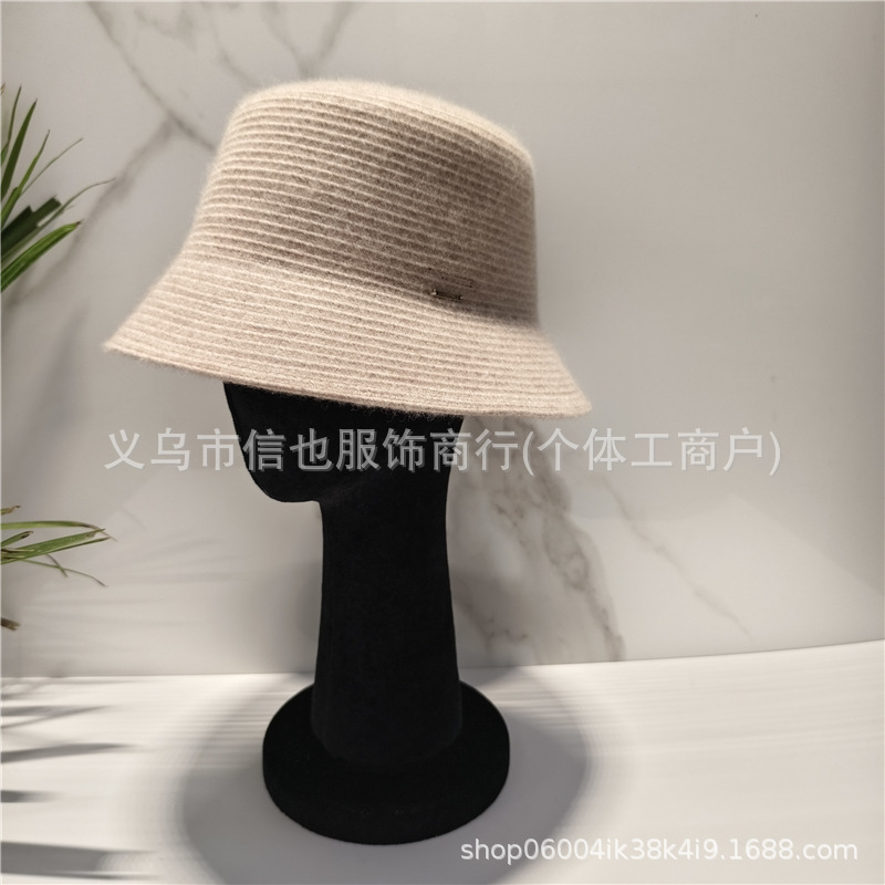 砖柜100%羊毛水桶帽渔夫帽时尚可折叠礼帽保暖防风防寒柔软针织帽|undefined