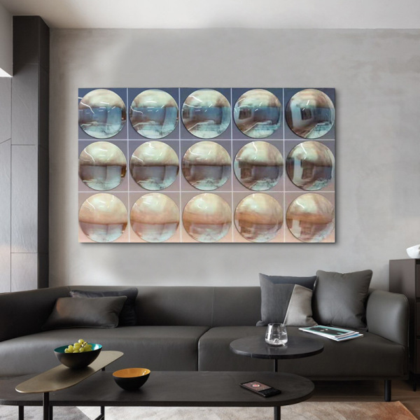 Simple sofa background wall hanging painting high -end three…