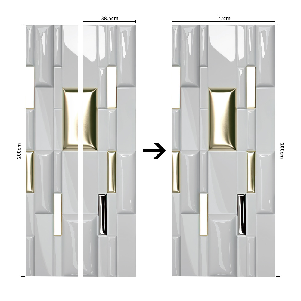 Pegatinas para puertas 3D respetuosas con el medio ambiente, autoadhesivos, fabricantes de origen al por mayor, patrones populares transfronterizos de alta definición, adhesivos para puertas impermeables, a prueba de aceite y antiincrustantes