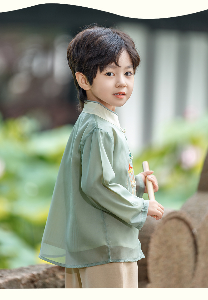 Children's Hanfu boys' high-end Chinese clothing 2024 new spring Chinese style boys' Tang suit ancient costume performance clothing
