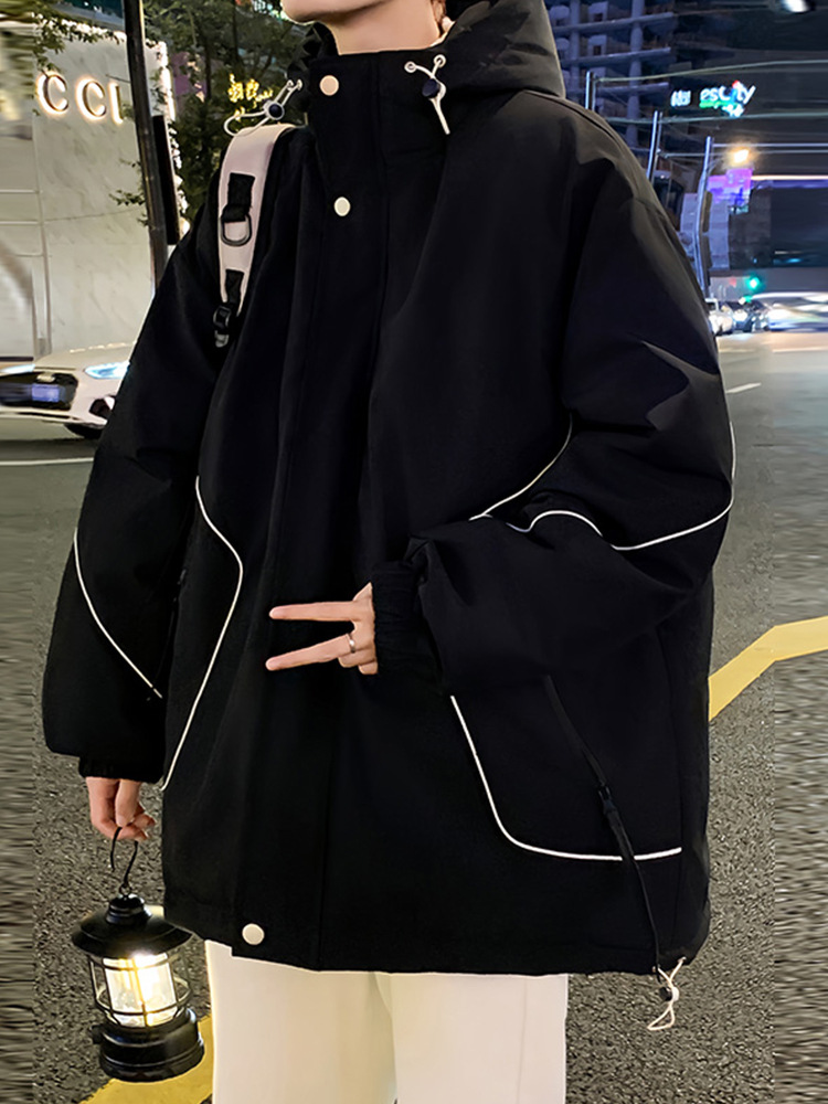 Nasa Solid Color down Jacket for Men, Simple and Versatile Style, Fleece-Lined and Thickened for Warmth, Winter Coat for Men and Women, Couple Style