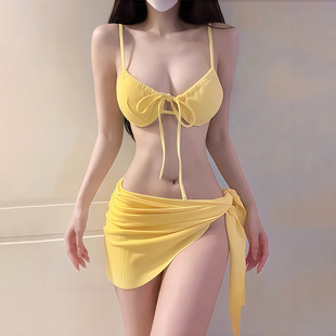 High-End Swimsuit for Women 2025 New Split Bikini Sexy Backless Slimming Look Belly-Covering Hot Spring Seaside Vacation