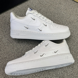 Trendy Fashion Women's Shoes Force1 Air Force 1 White and Blue Four-Hook Casual Low-Top Couple's Sports Sneakers Men's Shoes