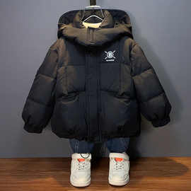 童装男童羽绒服加厚冬季2025新款黑色痞帅儿童外套宝宝冬装衣服潮
