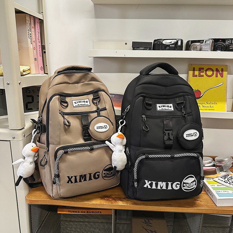 Linda chica mochila mochila mochila femenina versión coreana estrella chica de secundaria estudiante de secundaria mochila de gran capacidad y alto valor facial