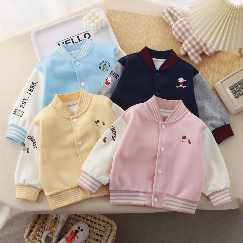 Children's Baseball Uniforms Spring and Autumn 2025 New Fashion Girls Cartoon Topss Children's Tops Baby Topss Children's Clothing