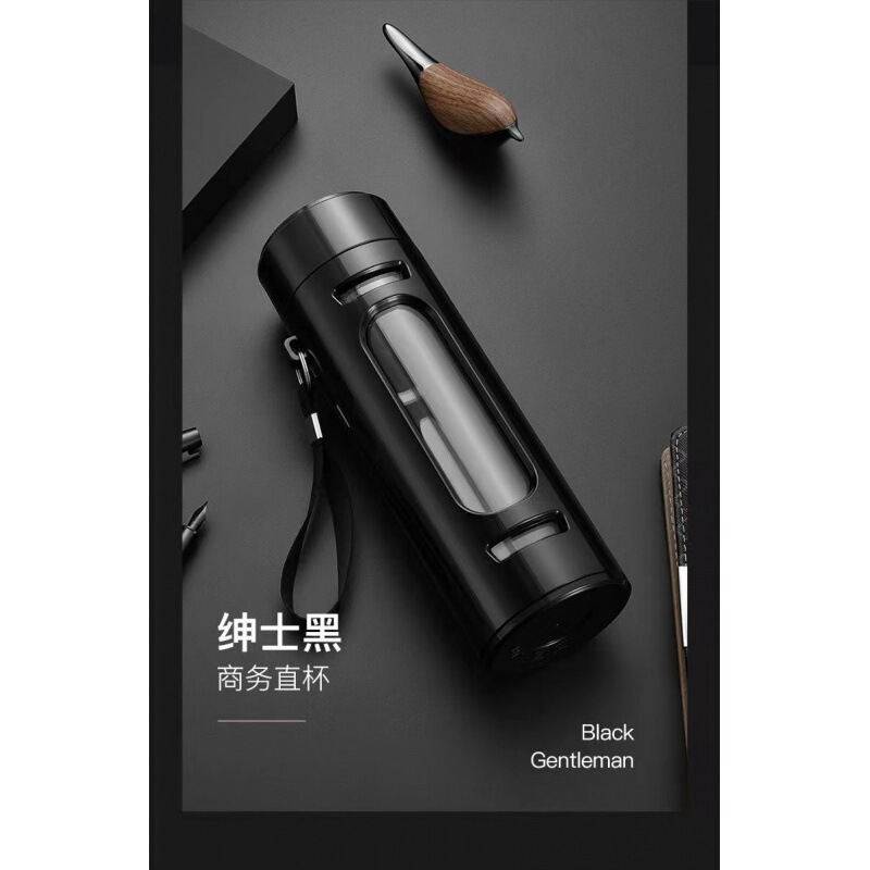 【防摔防爆】茶水分离泡茶杯大容量双层玻璃杯简约杯子男便携水杯|undefined
