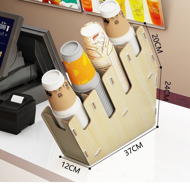 Y奶茶店 一次性纸杯架 取杯器 分杯架咖啡 吸管收纳盒吧台用品商L|undefined