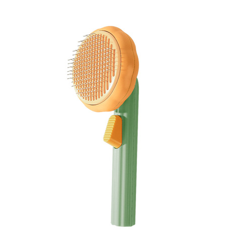 Cross-border pumpkin pet comb for brushing hair, floating needle comb, long and short hair cat detangling comb, dog hair brush cleaning