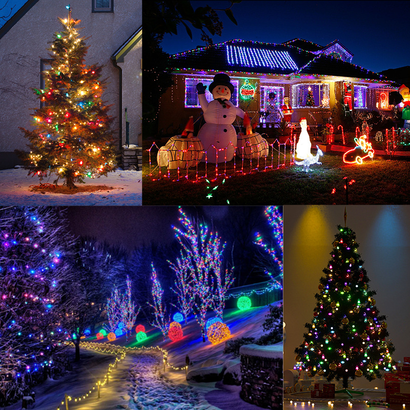 20 m luz solar con luz intermitente luz de cadena Navidad al aire libre camping luz de cadena rgb luz de ambiente de color mágico al aire libre