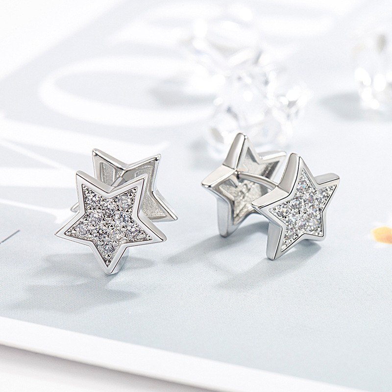 S925 plata alta sensación de pendientes femeninos minimalistas franceses de moda geométrica ins aretes de aire frío nueva moda image 5