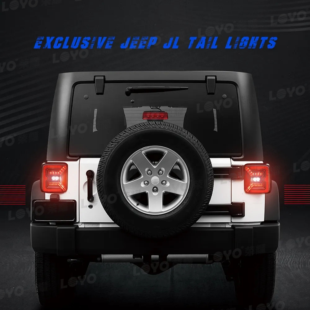 Suitable for Jeep Jl Tail Lights Wrangler Modified Led Tail Lights Led Car Tail Lights Suitable for Wrangler 2018+