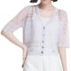 Ice Silk Knitted Cardigan External Short-sleeved Summer Clothes Women's 2025 New Thin Hollow White Small Shawl Sunscreen Clothes