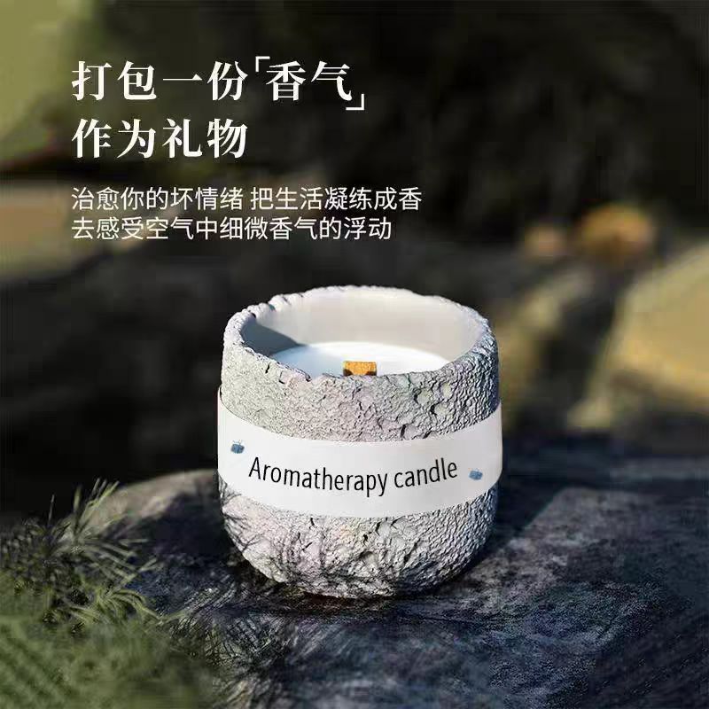 晶石香薰蜡烛杯石膏杯蜡烛卧室香氛摆件手工大豆蜡香薰|undefined