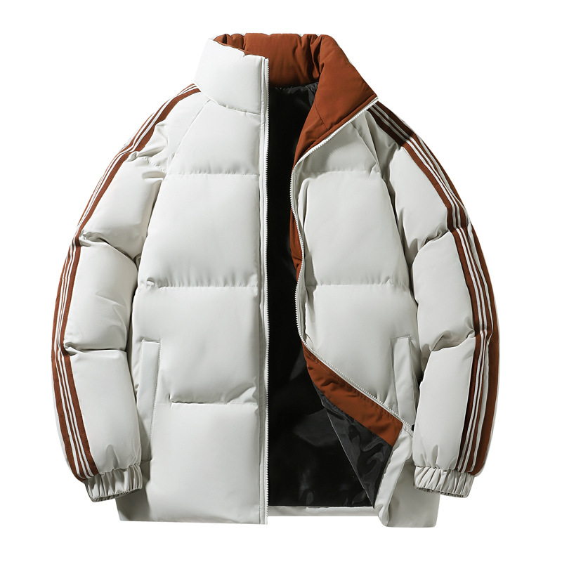 Giubbotto imbottito unisex a righe giacca calda invernale_voghion.com