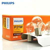 Philips 12V мотоцикл грузовик 24V стоп-сигналы P21W однопроволочные плоские углы 1156 задние противотуманные фары 12498