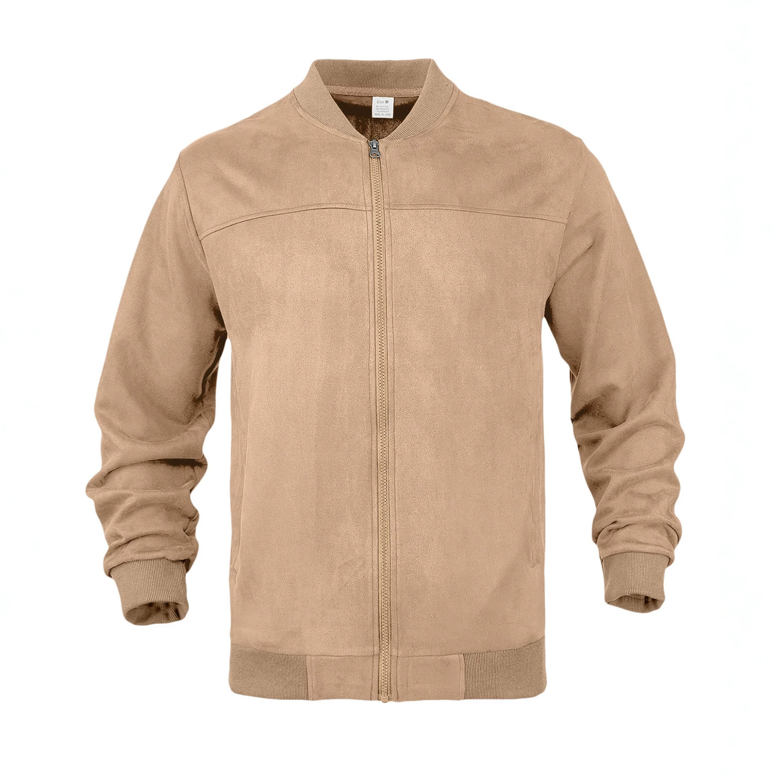 Amazon transfronterizo de caída de seda de color sólido chaqueta con cremallera de hombre retro manga larga comercio exterior chaqueta cardigan