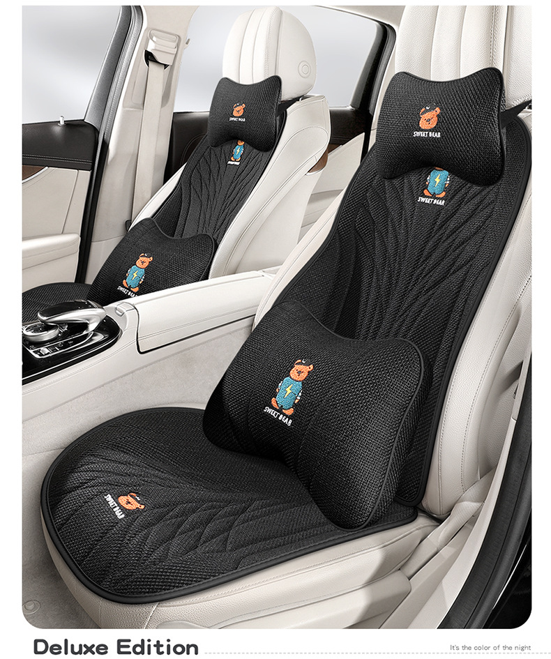 Car Seat Cushion, Suitable for All Seasons, Light Luxury and High-End Feel, Single Driver's Seat Cushion Cover, Cartoon Design