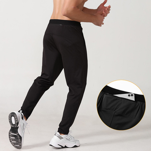 Spring new sports pants for men, loose outdoor running fitness pants, large size knitted plus fleece casual sports pants