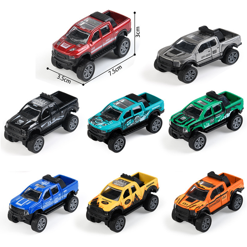 Alloy car model simulation toy car pickup car pull back car children's toy off-road vehicle gift