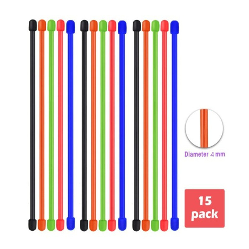 Fuente de la fábrica cuerda de silicona cuerda de amarre multifuncional cuerda de amarre al aire libre 4mm silicona tie 3 pulgadas 6 pulgadas 8 pulgadas 12 pulgadas