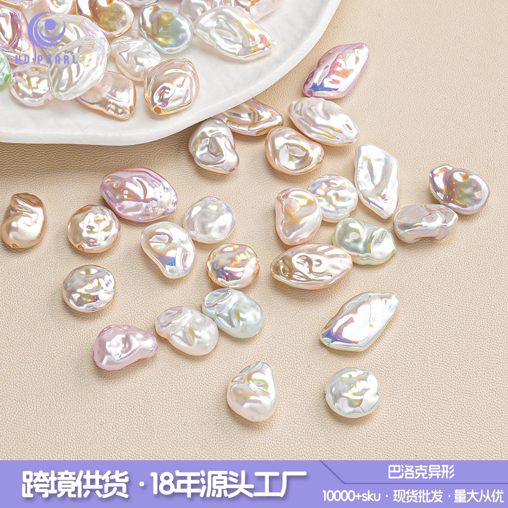 30 ABS barroco de forma especial piedra pequeña perla ovalada con cuentas pulsera de bricolaje collar accesorios de joyería lote suelto