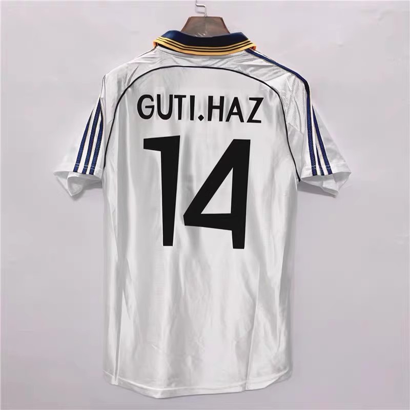 thumbnail for 98-99-0001 Royal Ma White Vintage Shirt Raul Suk Carlos Gutiredondo Football Shirt