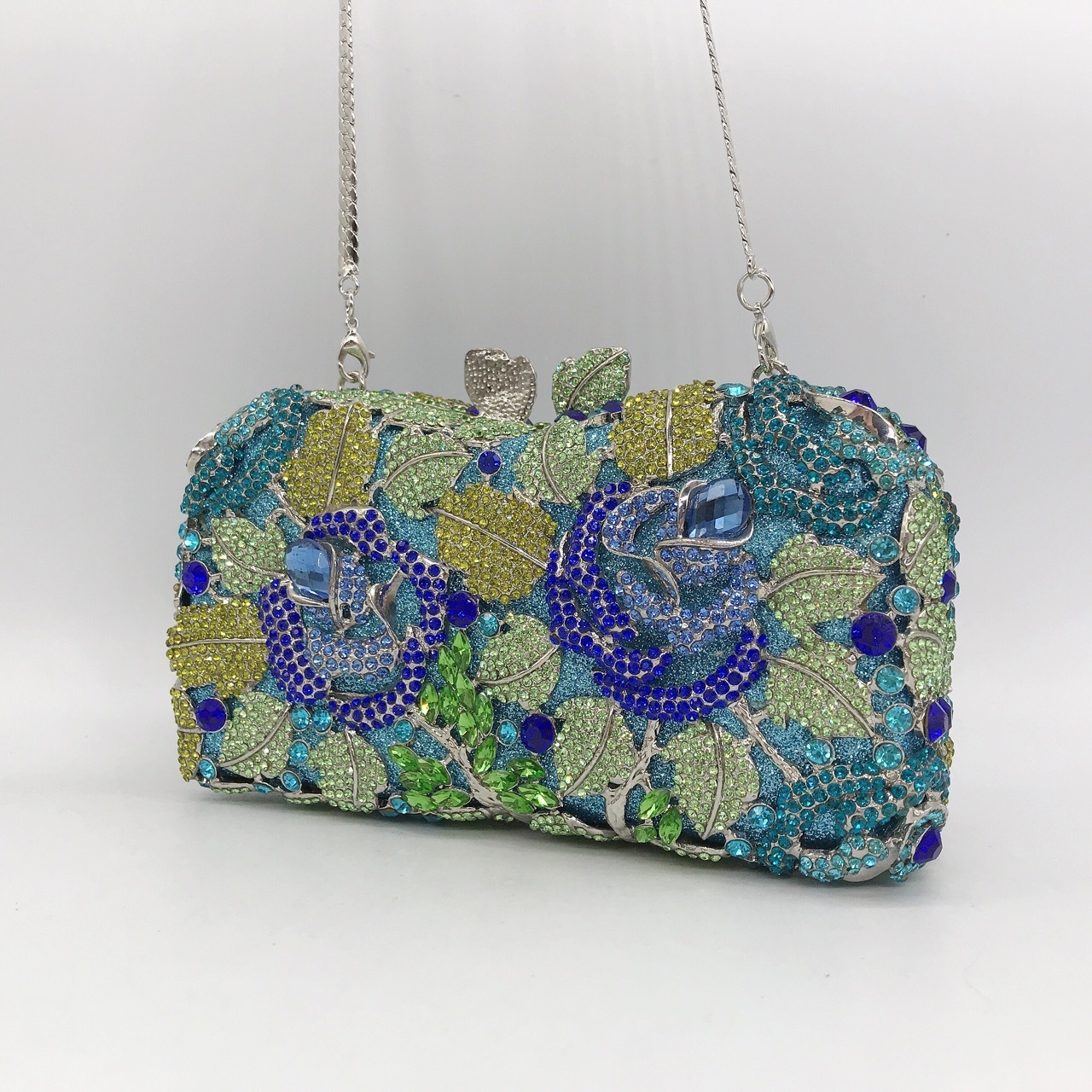 2021 flores de diamantes bolsas de cena bolsas de gemas tridimensionales cuadradas horizontales bolsas de diamantes bolsas de mano bolsas de mujer suaves