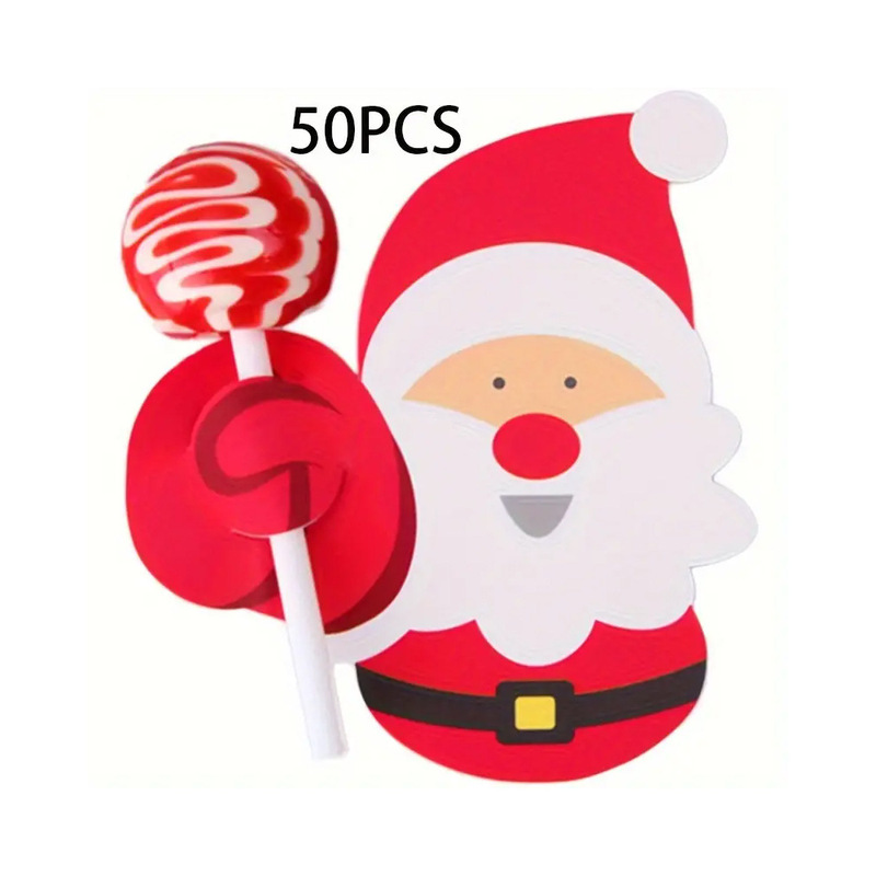 クリスマスキャンディープレゼント包装サンタクロースペンギンロリポップ紙カード装飾カード50枚|undefined